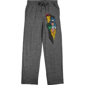 Marvel Comics Presents Avengers Faces Men's Graphite Heather Sleep Pajama Pants - 1 of 1