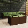 vidaXL - Brown Poly Rattan 7-Piece Patio Lounge Set with Cushions - Water-Resistant, Lightweight and Durable - Easy Assembly - 2 of 4