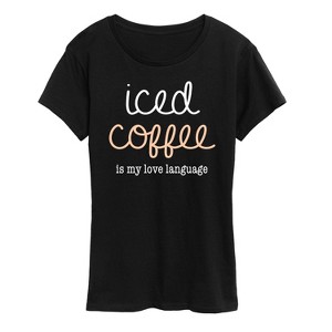 Women's - Instant Message - Iced Coffee Love Language Short Sleeve Graphic T-Shirt - 1 of 4