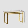 CENGHU 51" Rectangular Dining Table, Modern Minimalist Rectangular Glass Dining Table for 6,  Kitchen Table with Glass Tabletop and Metal Legs - 3 of 4