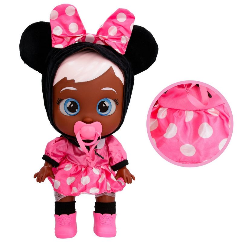 Cry Babies Disney Nurturing Baby Doll Inspired by Minnie Mouse, Dressed Up In the Iconic Pink Dress And Cries Real Tears, 5 of 9