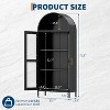 73" Arched Metal Storage Cabinet, Adjustable Shelves & Drawer Option, Bookcase Storage Organizer with Glass Doors ,Cold-Rolled Steel - 2 of 4