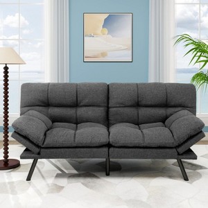 Dyonery 71"  Futon Sofa Bed, Memory Foam Modern Convertible Couch Bed,Folding Futon Sleeper Couch with Compact Living Space - 1 of 4