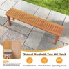 Tangkula Set Of 2 59" Outdoor Wood Bench Patio Dining Bench Backless with Teak Oil Finish & Slat Seat Accent Entryway Bench Farmhouse Bench - 2 of 4