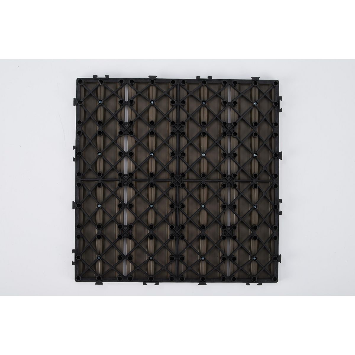 Interlocking Composite Deck Tiles, Wood Grain Snap-In Outdoor Patio Flooring Tiles for Balcony, Backyard & Outdoor Walkway Decoration - thumbnail 6