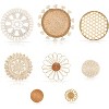 Attop Boho Wall Basket Decor Set of 8 - Flat Woven Basket Wall Hanging Decor,Round Tassels White Macrame Tapestry Wall Decor Art - 4 of 4