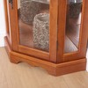 Gulches Oak Lighted Corner Curio Cabinet - Tempered Glass Doors/Shelves, Crown Design with Bulb for Living Room/Bedroom Display - 2 of 4