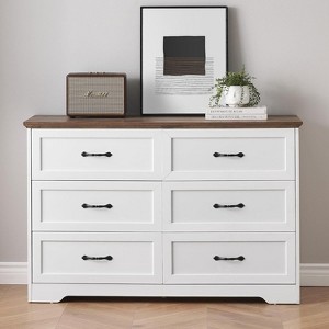 Jojoka 6 Drawer Dresser for Bedroom with Deep Drawers, Large Floor Wood Dressers & Chest of Drawers - 1 of 4