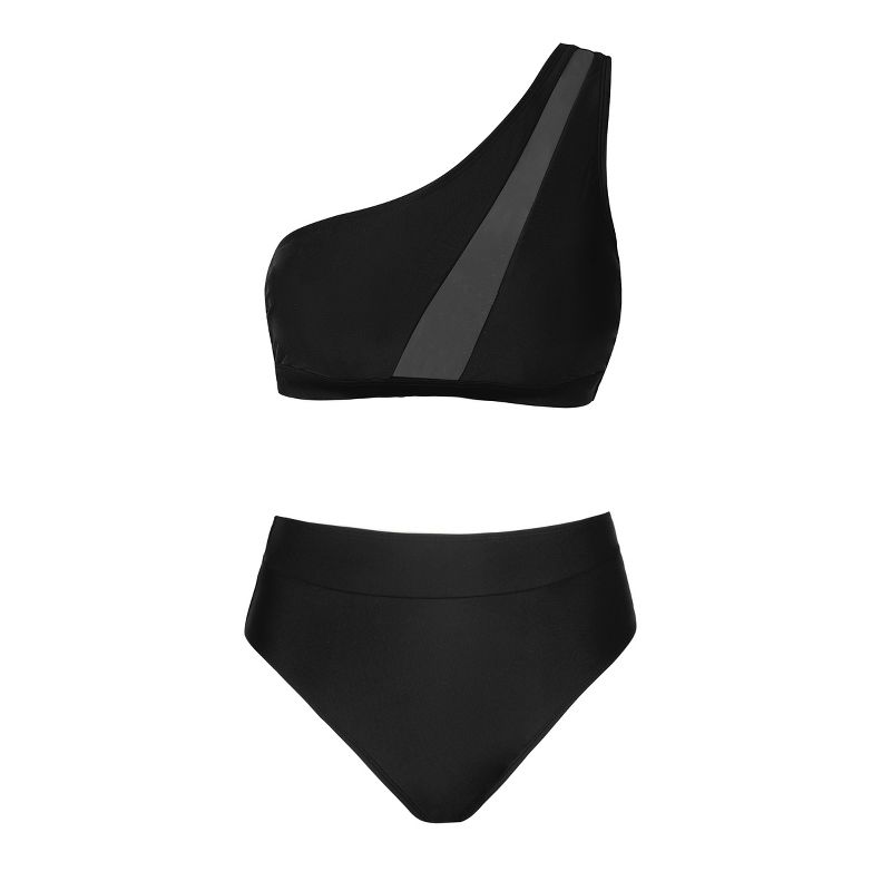 Women's One Shoulder Mesh Bikini Set Swimsuit - Cupshe, 3 of 7