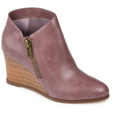 Journee Collection Womens Glam Inside Zip Wedge Booties