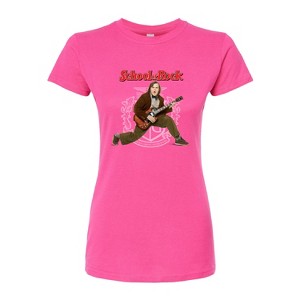 Women's - School of Rock - Dewey Finn Playing the Guitar Fitted Graphic T-Shirt - 1 of 2