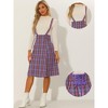 INSPIRE CHIC Women's Christmas Plaid Midi Tartan Pinafore Skirt - 2 of 4