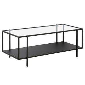 Black Bronze Coffee Table with Metal Shelf - Henn&Hart - 1 of 4