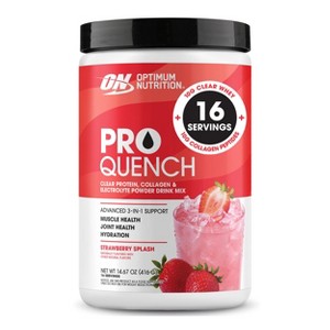 Optimum Nutrition Pro Quench Whey + Collagen Protein Powder, Strawberry Splash, 16 Servings - 1 of 4