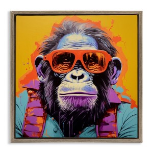 Stupell Industries Pop Style Gorilla Floating Frame Canvas Art - 1 of 4