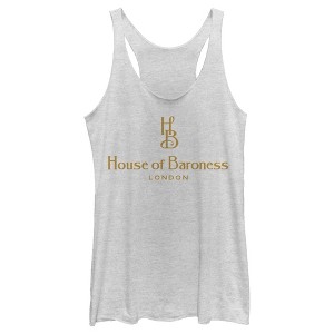 Women's Cruella House of Baroness London Logo Gold Racerback Tank Top - 1 of 4