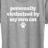 Women's - Instant Message - Victimized By My Cat Short Sleeve Graphic T-Shirt - 2 of 4