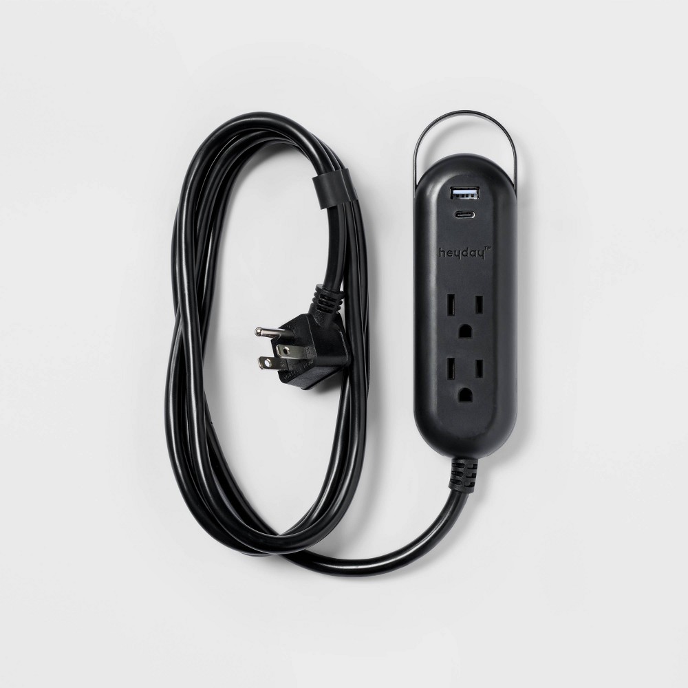 Photos - Surge Protector / Extension Lead 6' Indoor Cord with USB Black - Heyday™