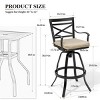 Crestlive Products Outdoor Swivel Bar Stools Set of 2 Patio Cast Aluminum Bar Stools with Sunbrella Cushion Bar Height Chairs - 3 of 4