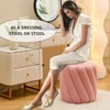 KTMBDW Ottoman with Storage Round Vanity Stool Ottomans Foot Rest for Makeup Room Upholstered Padded Seat Foot Stool for Living Room, Entryway,Bedroom - 3 of 4