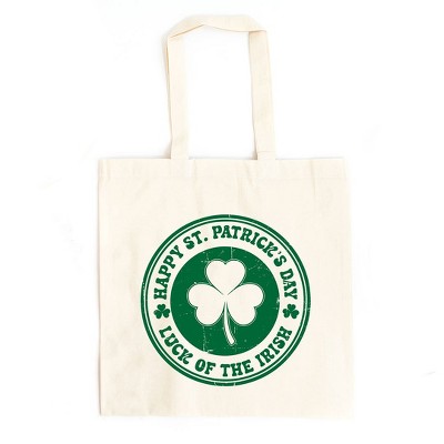 City Creek Prints Luck Of The Irish Canvas Tote Bag - 15x16 - Natural