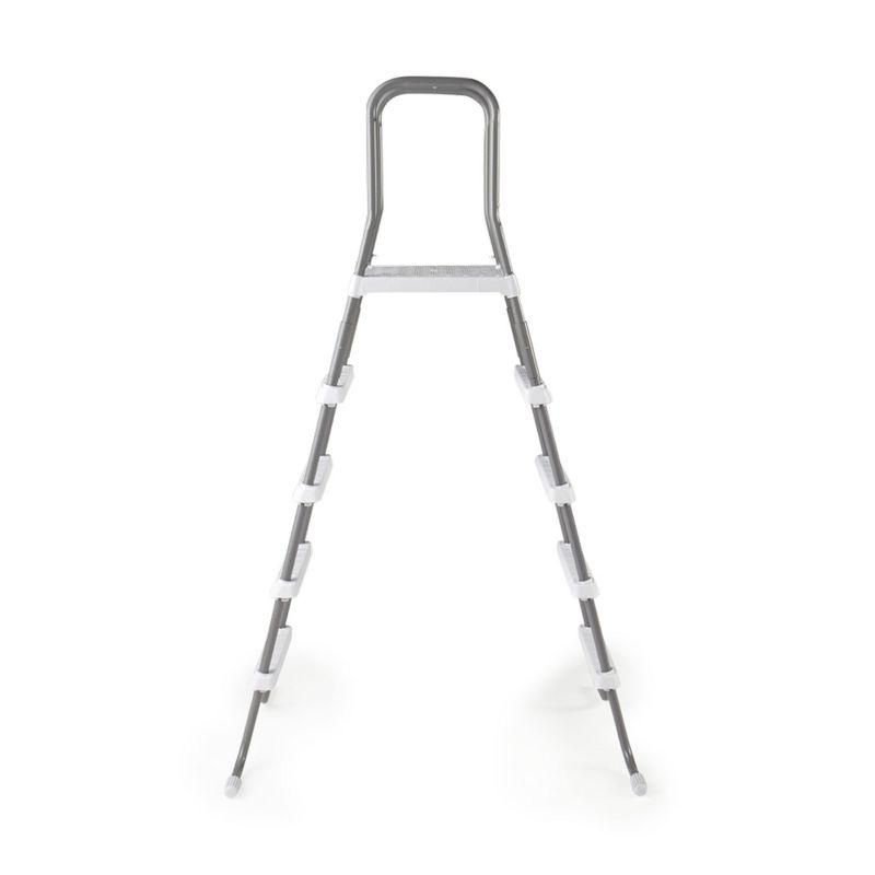Intex High Impact Slip Resistance Steel Frame Above Ground Outdoor Swimming Pool Entry Step Ladder, Silver, 3 of 7