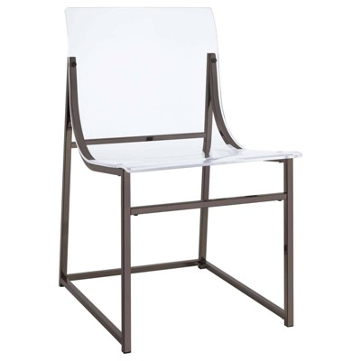 Adino Clear Acrylic and Black Nickel Side Chairs Set of 2
