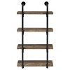 INFURNIC Decorative Wall Shelf 4-Tier Black and Rustic Oak Plumbing Pipe Frame for Storage and Display Easy Installation, Brown, 23.5"*11.5"*46" - 4 of 4