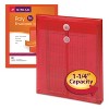 Smead Poly String & Button Envelope 9 3/4 x 11 5/8 x 1 1/4 Red 5/Pack 89547 - 2 of 2