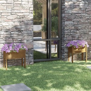 vidaXL Garden Planters 2 pcs Honey Brown 27.6"x12.2"x27.6" Solid Wood Pine - 1 of 4