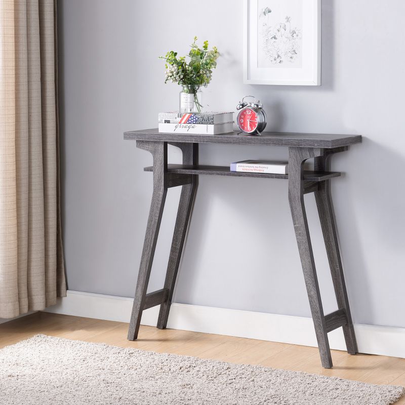 FC Design Modern Console Table with 2-Tier Shelf and Slanted Legs, 2 of 4