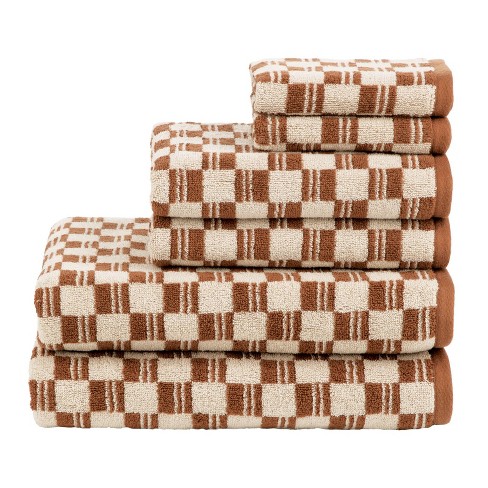 Nate Home By Nate Berkus Cotton Jacquard Bath Towel Set/6 - Sienna/brown :  Target