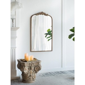 Lomsoe 24" x 42" Gold Arch Mirror, Baroque Inspired Wall Decor for Bathroom Bedroom Living Room - 1 of 1