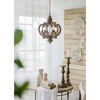 VYNXARIA 6 - Light Beige Brown Farmhouse Ceiling Lights, Vintage Wood Pendant Chandelier with Adjustable Chain for Home Interiors - 3 of 4