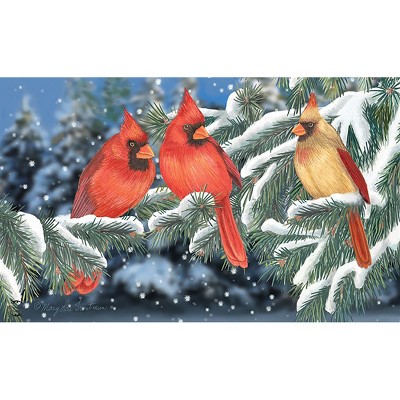 Christmas, Cardinals in Winter Barn Doormat 18 X 30, Outdoor/indoor, Heavy  Duty Recycled Rubber, Non-slip Backing, Winter 