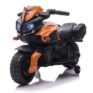 TopComfy Baby Walkers Bike for Kids, Dirt Bike, Ride On Toy Off Road Street Bike, and Training Wheels, Warm Hearted, Orange, 27"*12"*13" - 1 of 4