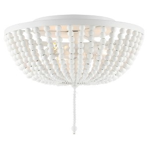 Allison Shabby Chic Farmhouse Wood Beaded/Metal LED Flush Mount - JONATHAN Y - 1 of 4