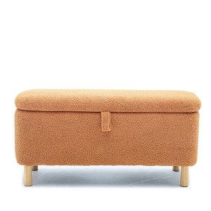 NicBex Modern 39.3" Boucle Storage Bench with Wood Legs for Bedroom and Entryway - 1 of 4
