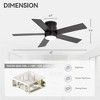 Airsurfer 42" Matte Black Ceiling Fan with 3 Colors LED Light and Remote Control,Ceiling Fan with 5 Blades,2 Downrods,6 Speeds Motor & Memory Function - 3 of 4