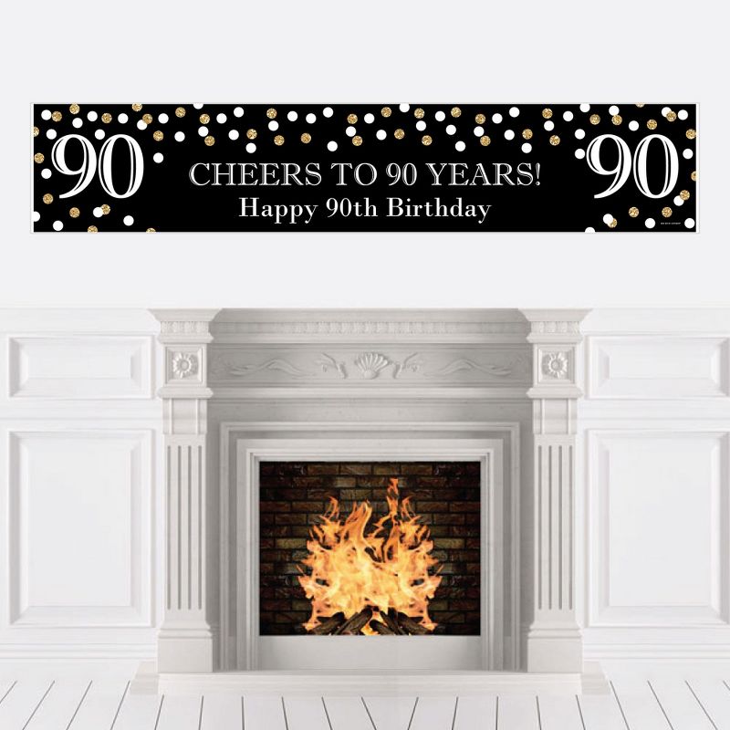 Big Dot of Happiness Adult 90th Birthday - Gold - Happy Birthday Decorations Party Banner, 1 of 8