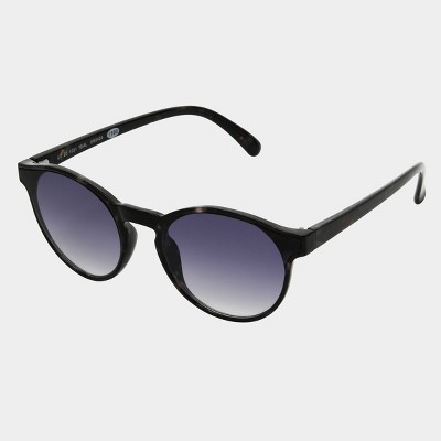 Women's Plastic Round Sunglasses with Gradient Lenses - Universal Thread Dark Teal Blue: Scratch-Resistant, UV Protection - image 2