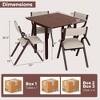 Costway Kitchen Table Set for 2/4 with Expandable Dining Table 2/4 Upholstered Folding Chairs - 3 of 4