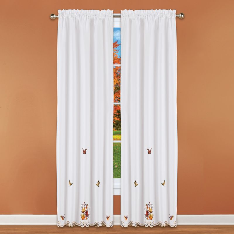 Collections Etc Fall Leaves Butterfly Curtains, 2 of 4