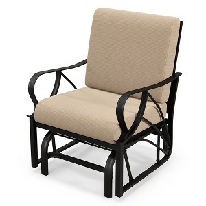 Tangkula Patio Glider Chair Outdoor Metal Glider w/ Seat & Back Cushions Backyard Poolside - 1 of 4