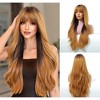 Jessie's Wig 26 Inch Long Wavy Wig With Bangs Ombre Brown To Auburn Brown 1 Pc/Pack - 4 of 4
