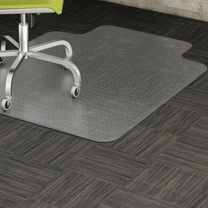 Lorell - Standard Lip Low-pile Chairmat - Carpeted Floor - Lip Size 10" - Vinyl - Clear - 48" - 1 of 4