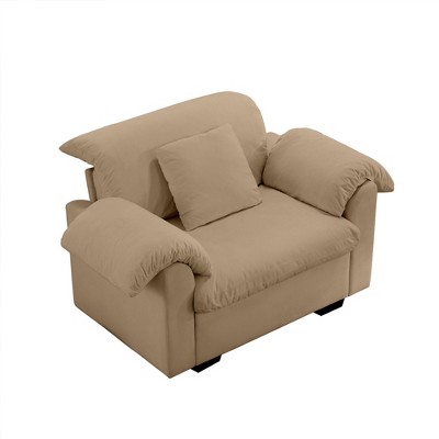 NicBex 48.4 Inch Velvet Storage Deep Seat Single Sofa Chair with Fluffy Armrest Backrest for Living Room,Small Space,Office,Apartment