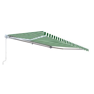 ALEKO 10 x 8 feet Retractable Motorized Home Patio Canopy Awning White Frame 10'x8' - 1 of 4