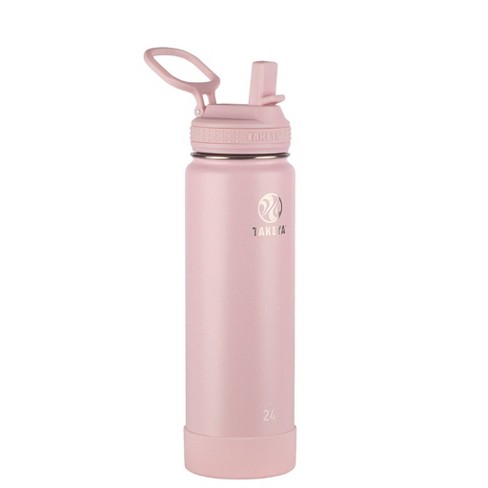 Takeya 24oz Actives Insulated Stainless Steel Water Bottle with Straw Lid -  Blush