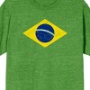 Brazilian Flag on Irish Green Heather Ground Adult Crew Neck Short Sleeve T-shirt - 2 of 4